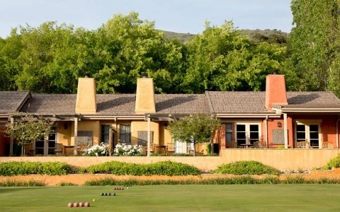 villas overlooking the bocce ball court